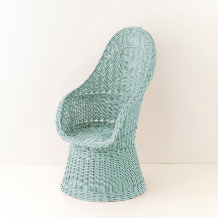 Fauteuil en osier plein laqué Firmin - celadon