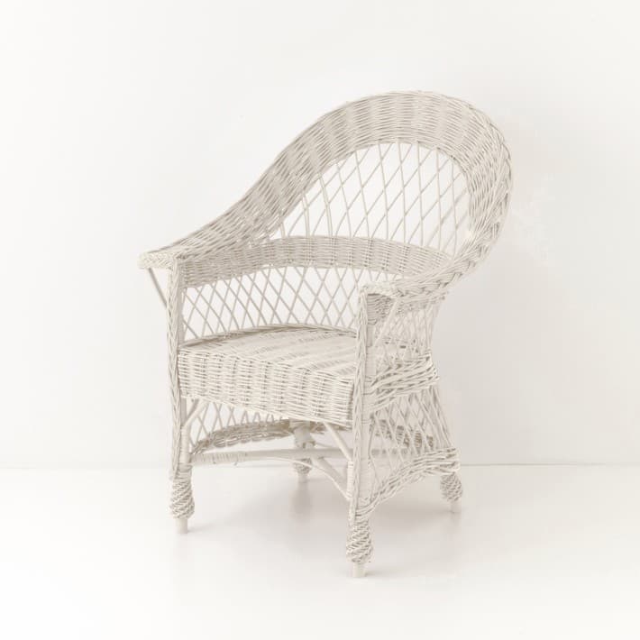 Fauteuil en osier laqué Tom - blanc