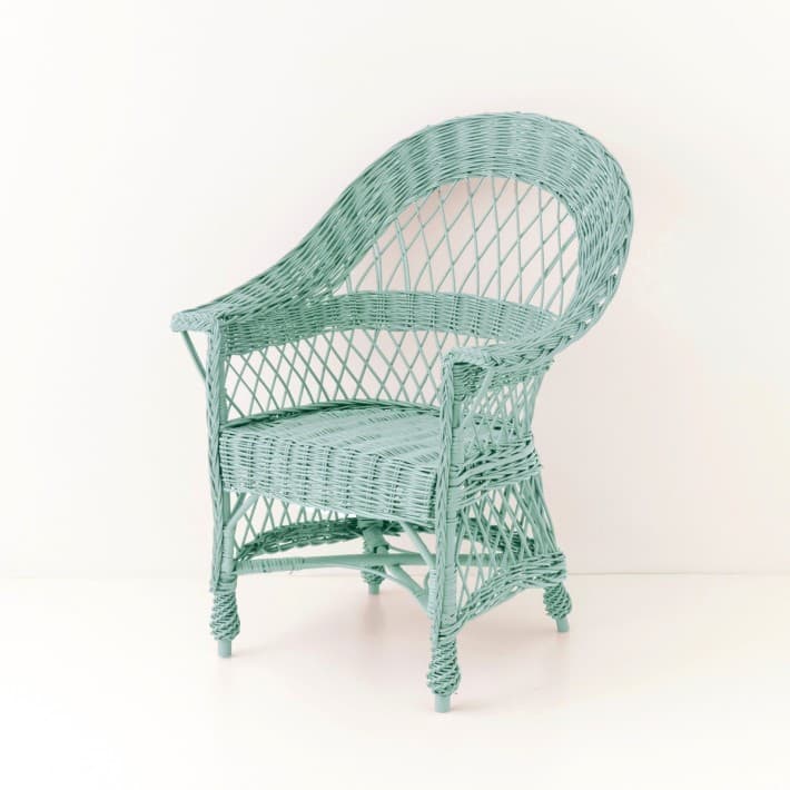 Fauteuil en osier laqué Tom - celadon