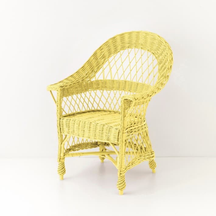 Fauteuil en osier laqué Tom - jaune