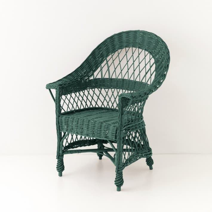 Fauteuil en osier laqué Tom - sapin