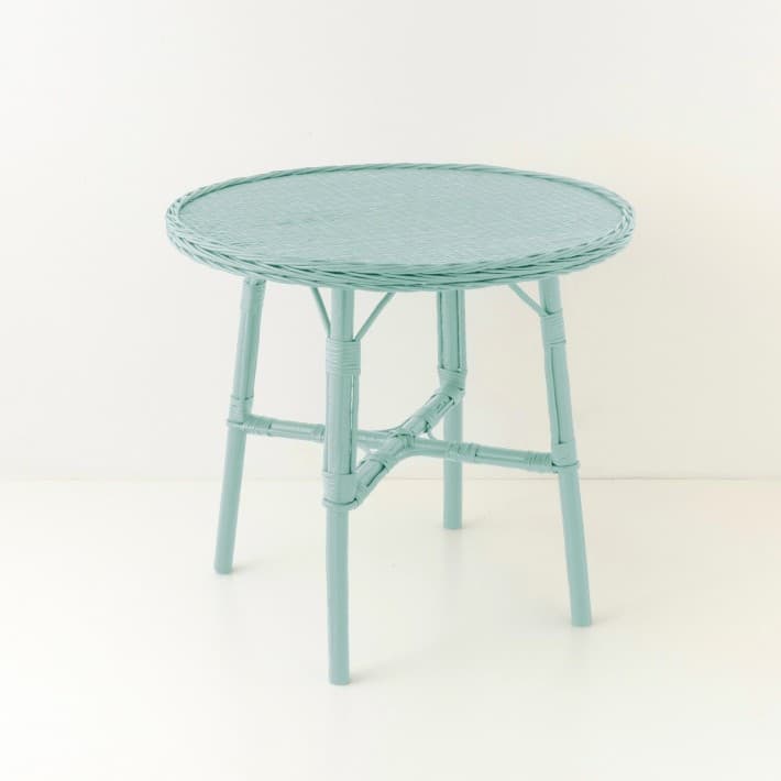Table de repas diamètre 80 cm en osier laqué Mélanie - celadon