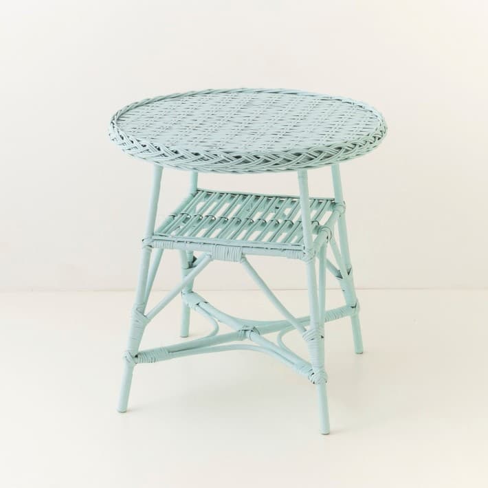 Guéridon en osier laqué Melina - celadon