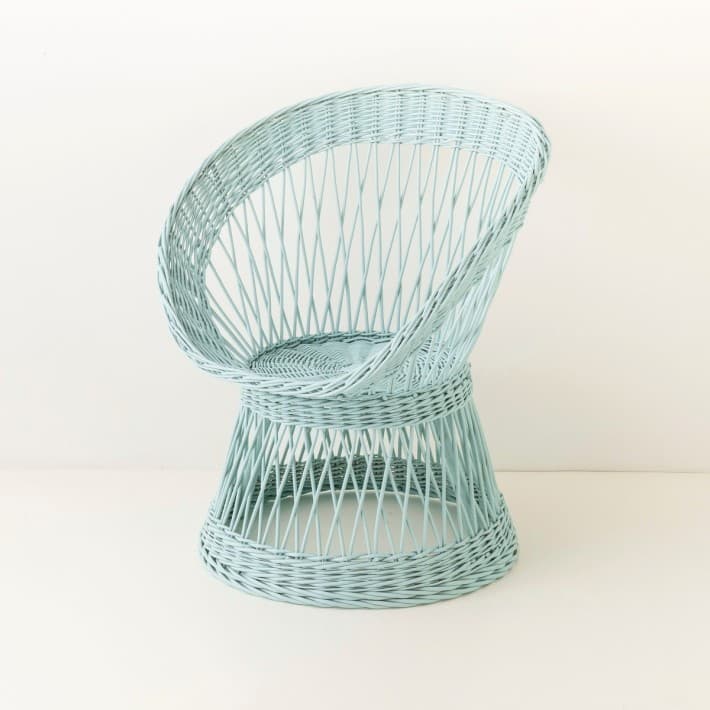 Fauteuil en osier laqué Franz - celadon