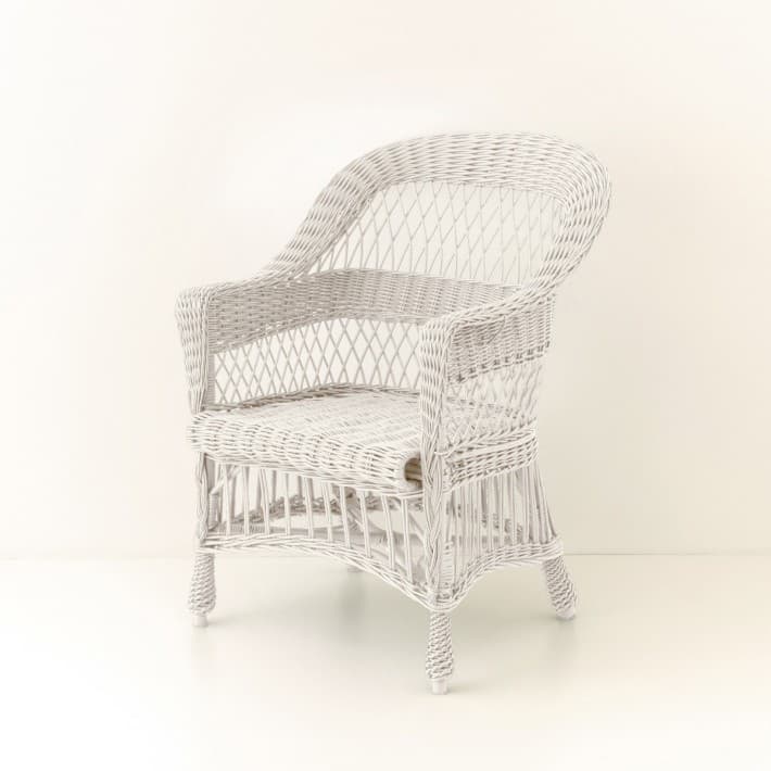 Fauteuil en osier laqué Ilona - blanc