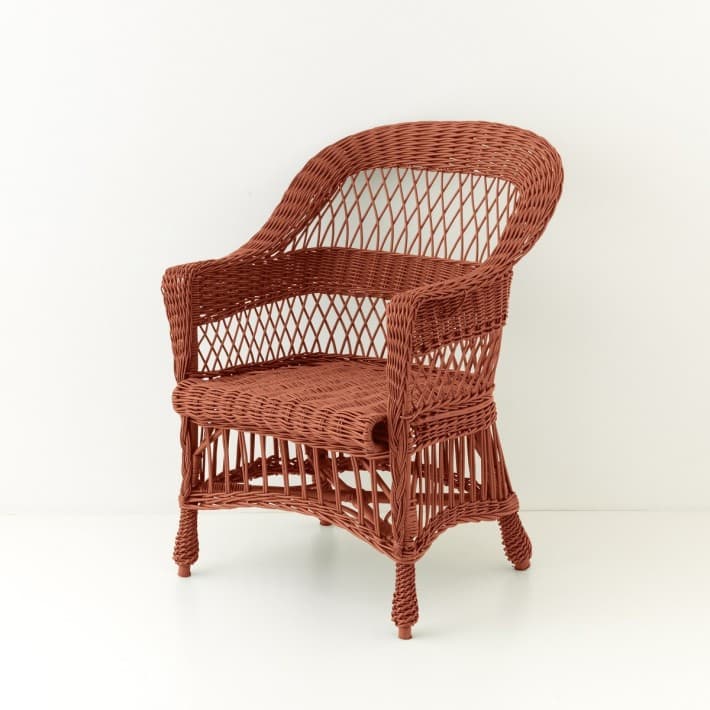 Fauteuil en osier laqué Ilona - brique