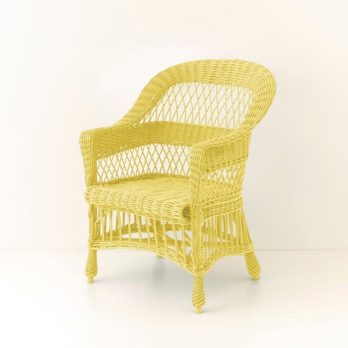 Fauteuil en osier laqué Ilona - jaune