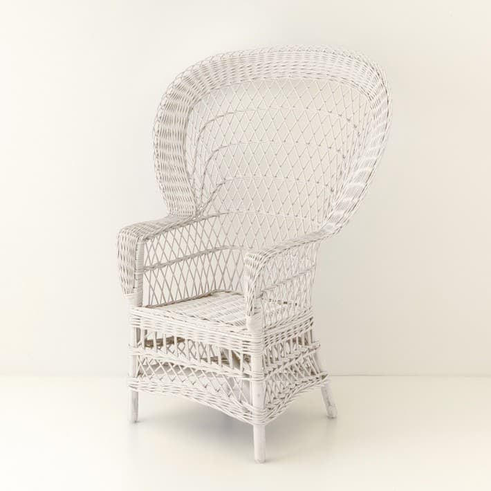 Fauteuil en osier laqué Eventail - blanc