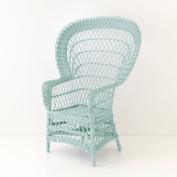 Fauteuil en osier laqué Eventail - celadon