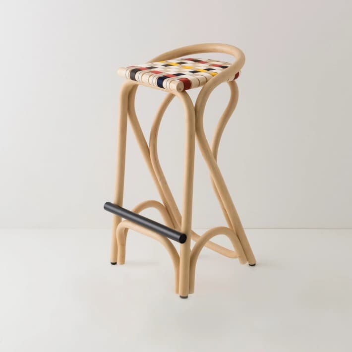 Tabouret de bar en rotin VIRAGE - 4 couleurs