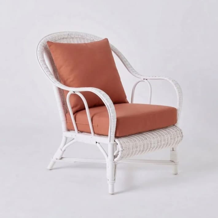 Fauteuil en rotin laqué blanc Primavera - T043 terracotta