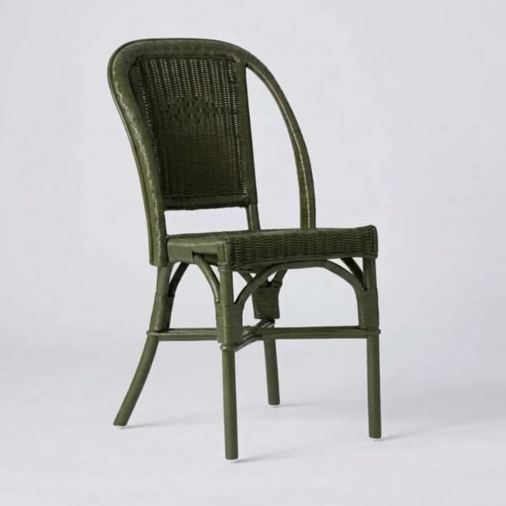 Chaise rotin tressé laqué couleur Primavera - Vert bronze