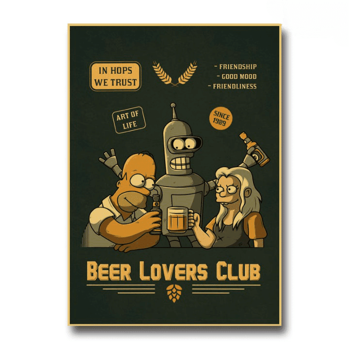 Poster Déco Kraft Beer Lovers (Taille: 30x21cm)