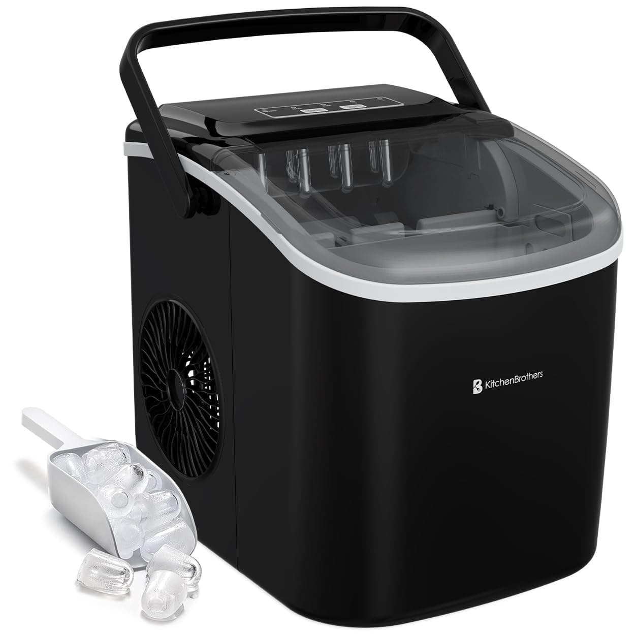 Machine à Glaçons KitchenBrothers Professionnelle 12 kg/24 h | Portable | 7 à 10 min | 1,2 L