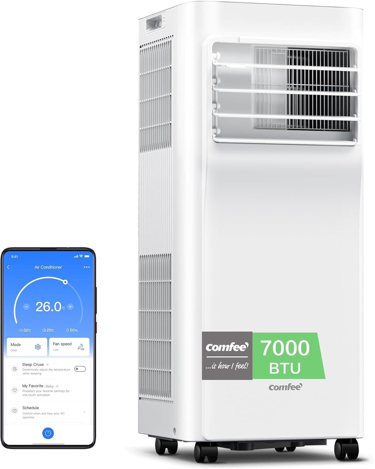 Mini Climatiseur Mural FAFEICY 2 en 1 | Refroidissement & Chauffage | Silencieux | Télécommande | 220V