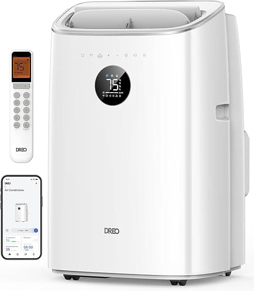 Climatiseur Mobile DREO 7500 BTU 3-en-1 | Silencieux | Wi-Fi | Déshumidificateur | Classe A