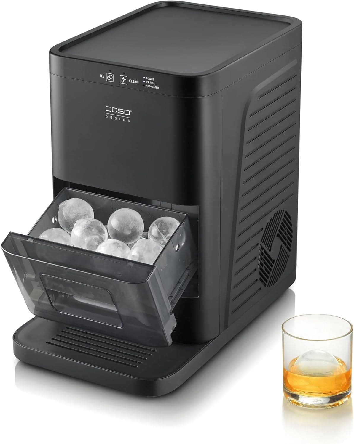 CASO IceBall Pro Machine à glaçons avec compresseur - Boules de glace cristallines 50-55 mm, 2 boules/heure, réservoir d'eau de 1,3 l, autonettoyage, 