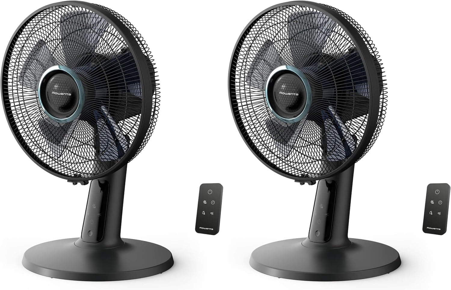 Rowenta Turbo Silence Extreme+ VU2750F0 (Lot de 2) | Ventilateurs de Table Ultra Silencieux | 5 Vitesses | Télécommande