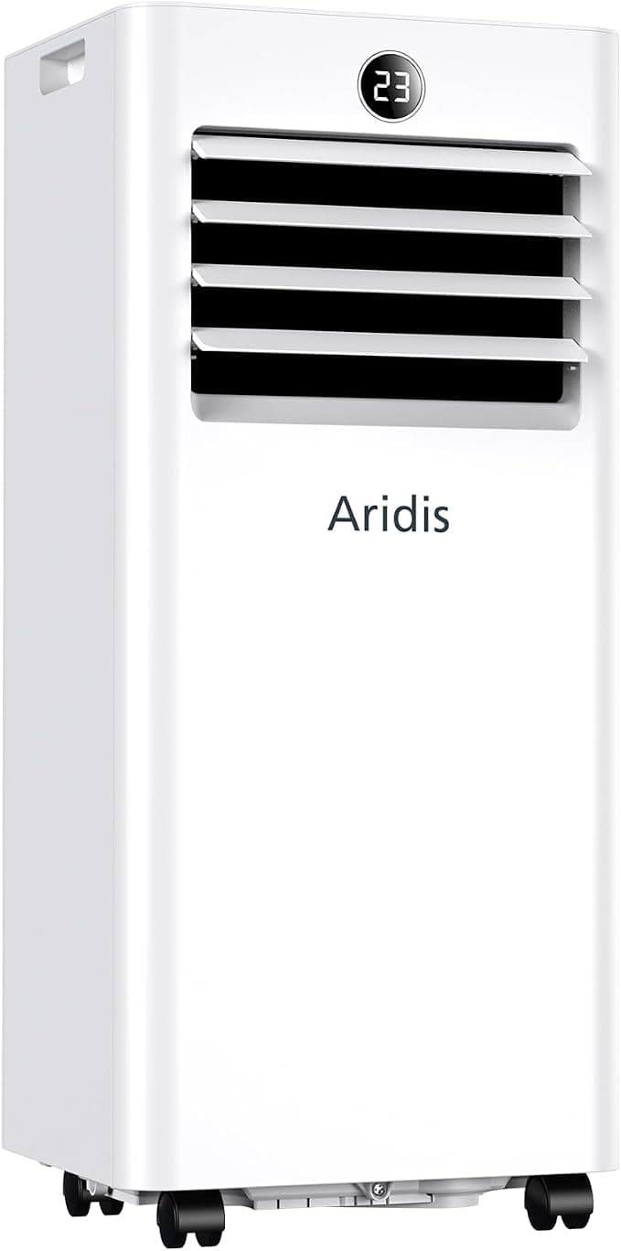 Climatiseur mobile 9000 BTU - Kit d'évacuation de fenêtre inclus, climatiseur portable silencieux 4 en 1 avec télécommande, minuterie 24 heures et mod