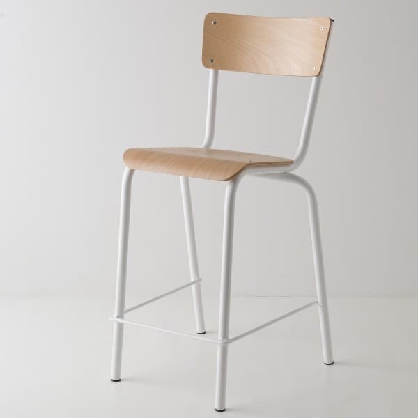 chaise haute d'école tube blanc