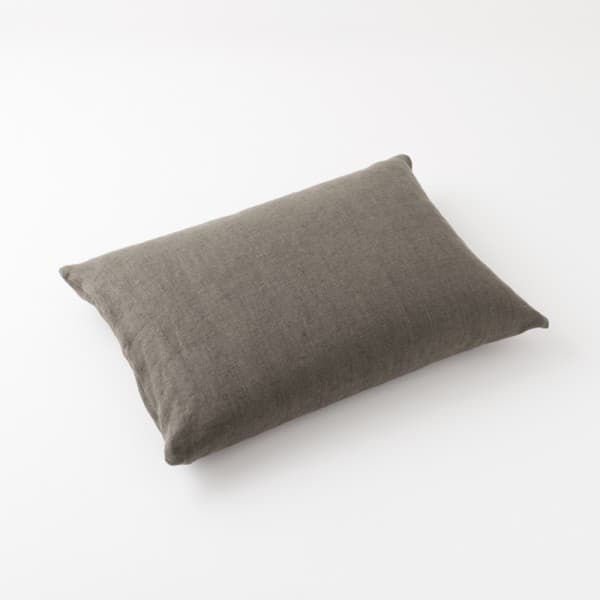 housse de coussin 50x70 en lin lourd café