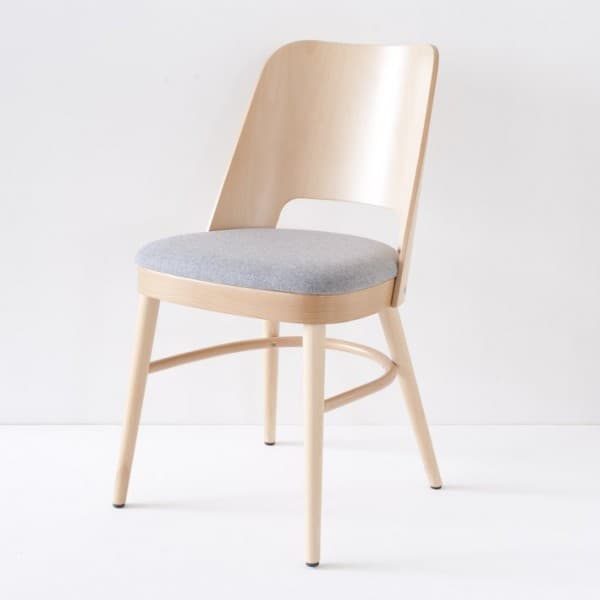 Chaise Vintage naturelle tissu gris