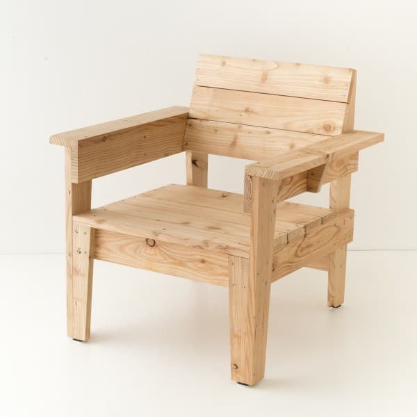 Fauteuil de jardin en mélèze naturel black brut
