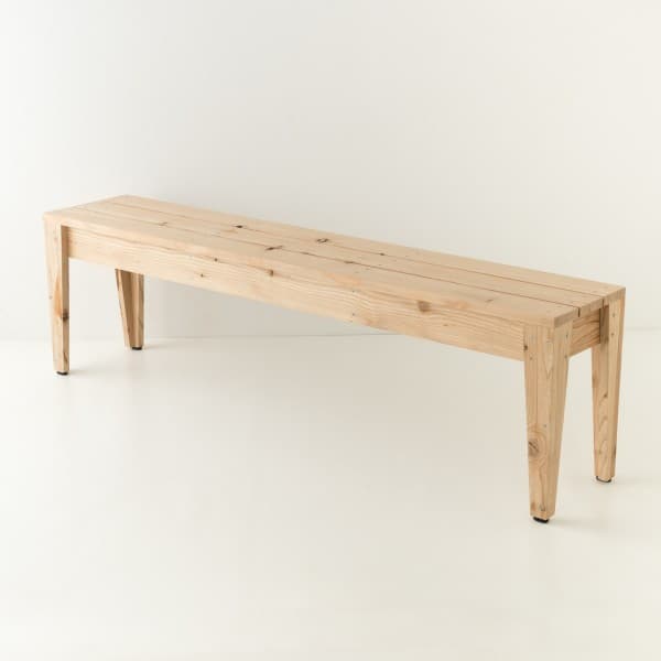Banc de jardin 180 cm en mélèze naturel black brut