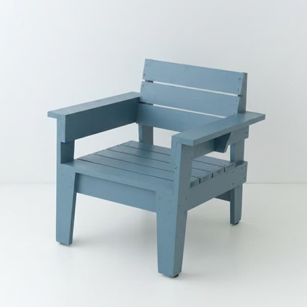 Fauteuil de jardin en mélèze laqué extrême zinc