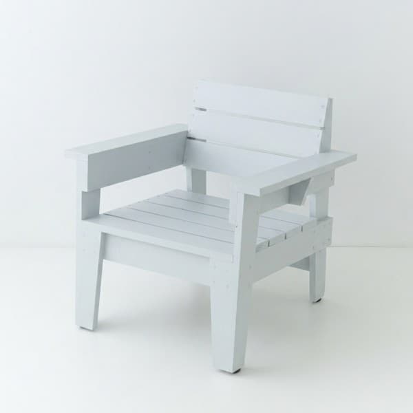 Fauteuil de jardin en mélèze laqué iceberg syno