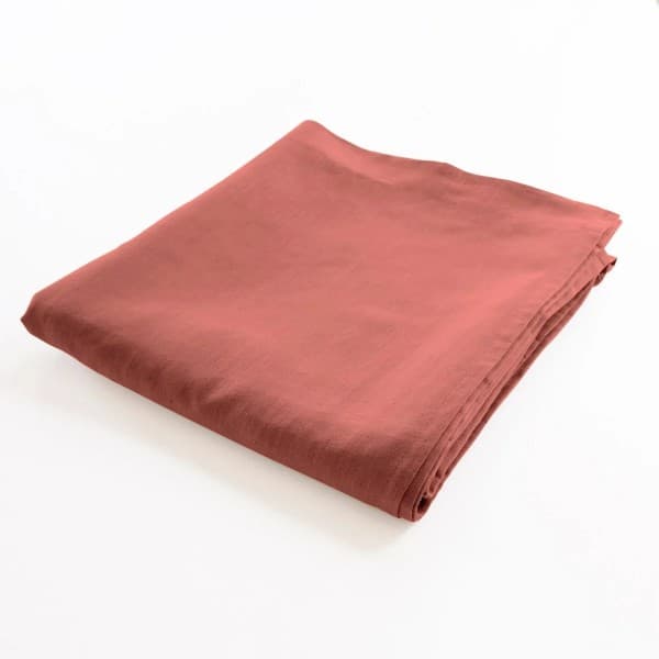 drap de lit plat 100% lin brun muscade 270x310