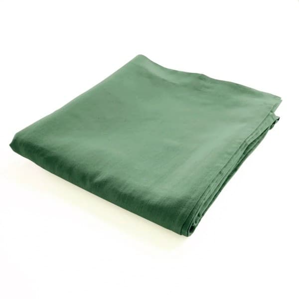drap de lit plat 100% lin vert treillis 240x300