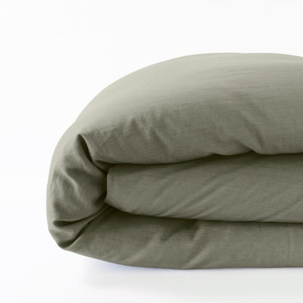 housse de couette lin taupe 200x200