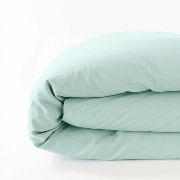 housse de couette lin bleu glacier 240x220