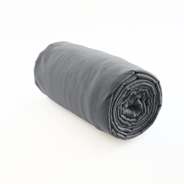 drap housse lin ardoise 140x190 20 cm (matelas 15 + retour 5)