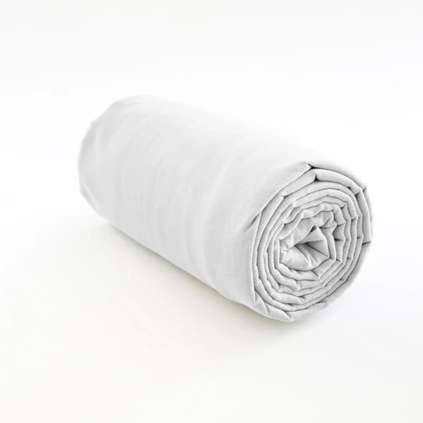 drap housse lin blanc 140x190 20 cm (matelas 15 + retour 5)