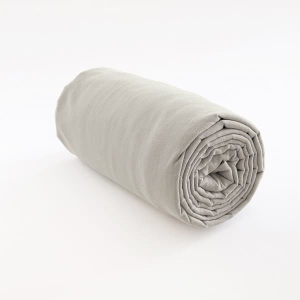 drap housse lin cendre 160x200 20 cm (matelas 15 + retour 5)