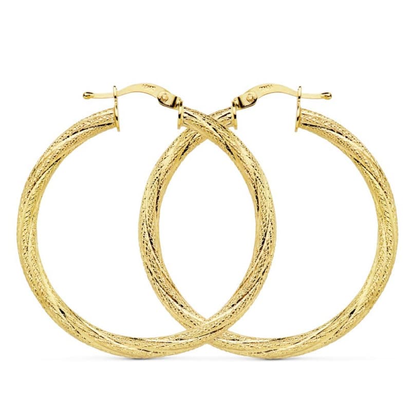 Créoles Or 18 Carats 750 Jaune Torsadées