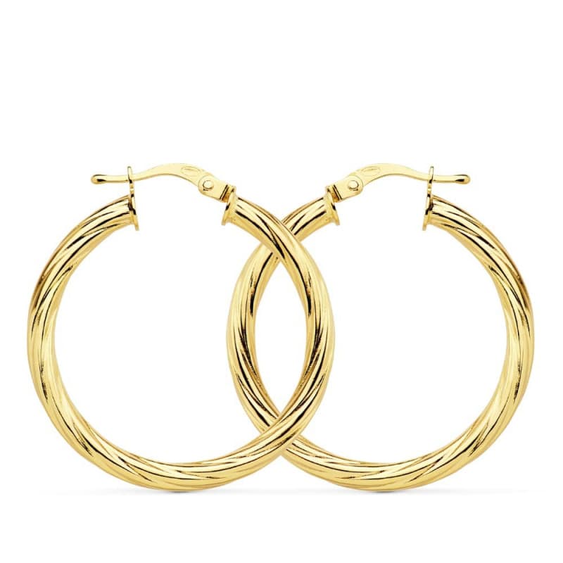 Créoles Or 18 Carats 750 Jaune Torsadées