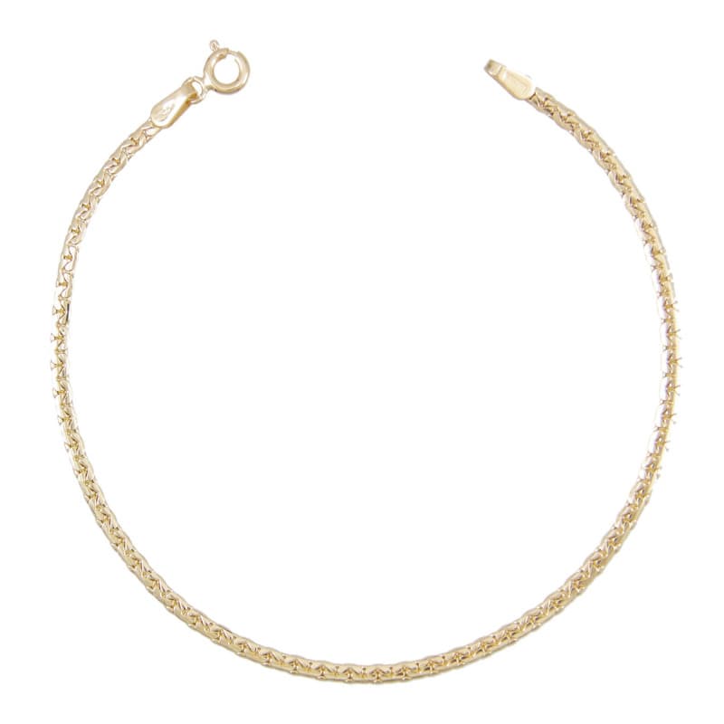 Bracelet Or Jaune Maille Haricot - Femme