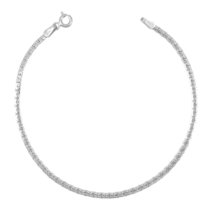 Bracelet Or Blanc Maille Haricot - Femme