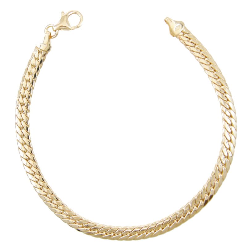 Bracelet Or Jaune Maille Anglaise - Femme