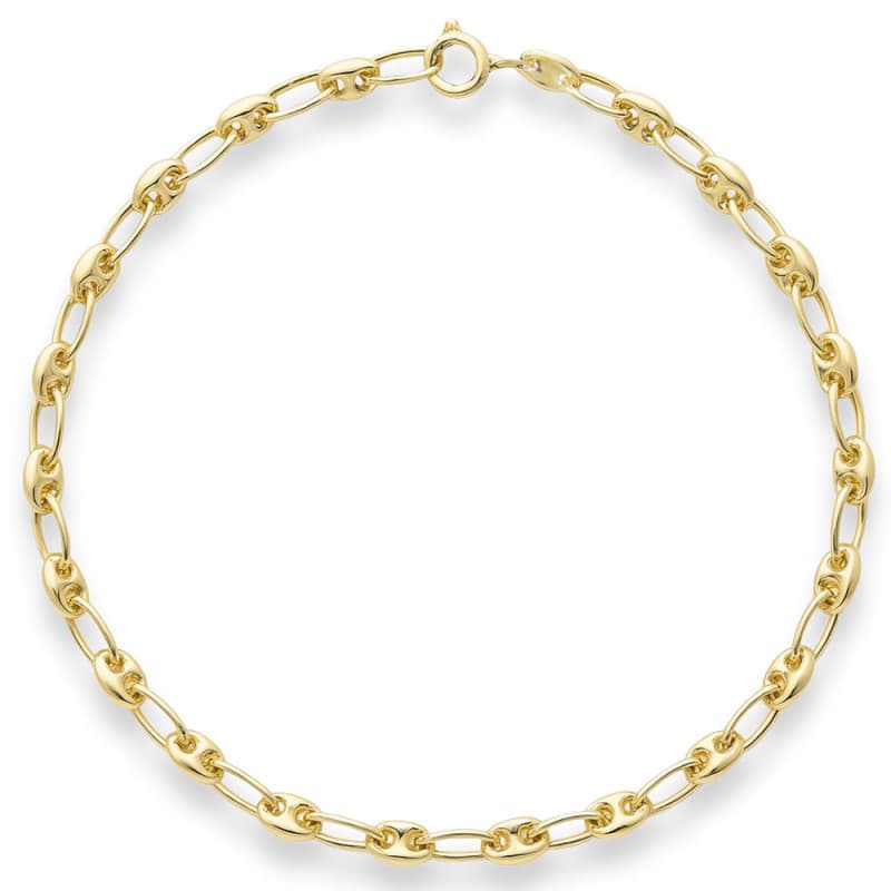 Bracelet Or Jaune Maille Grain de Café - Femme