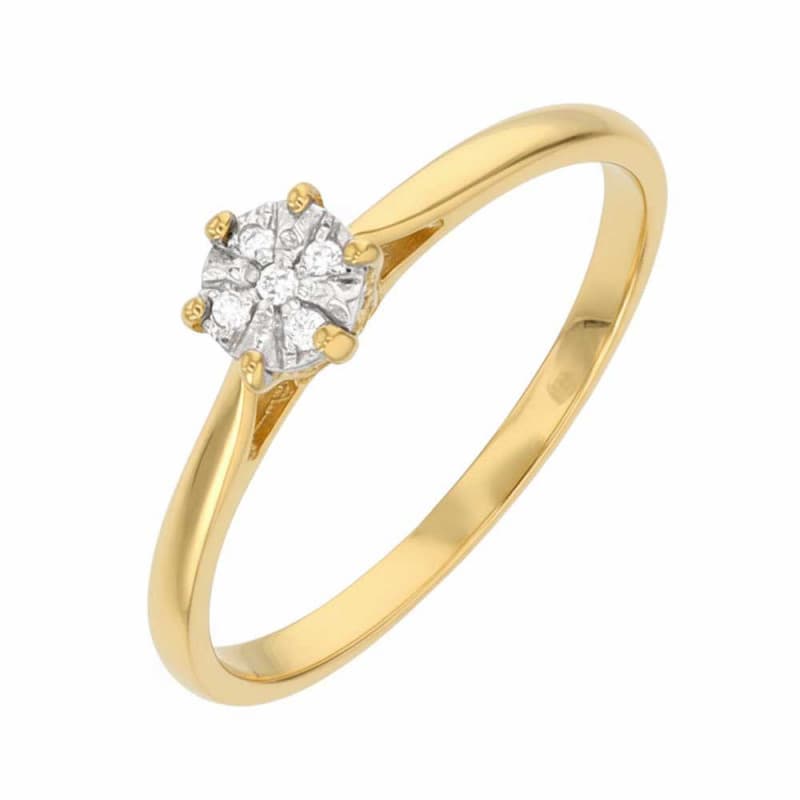 Bague Diamants Or Jaune - Solitaire 6 Griffes