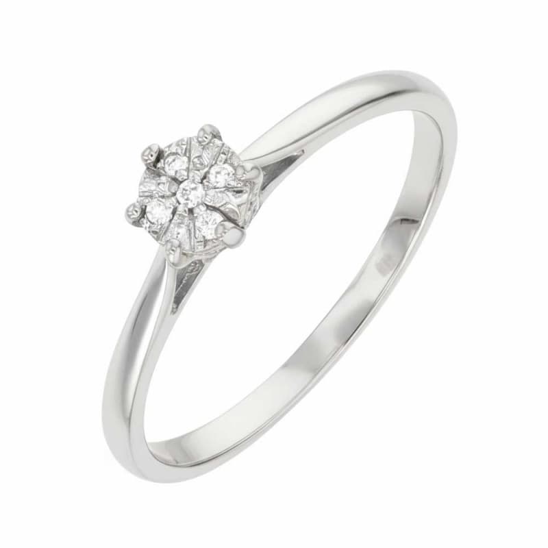 Bague Diamants Or Blanc - Solitaire 6 Griffes