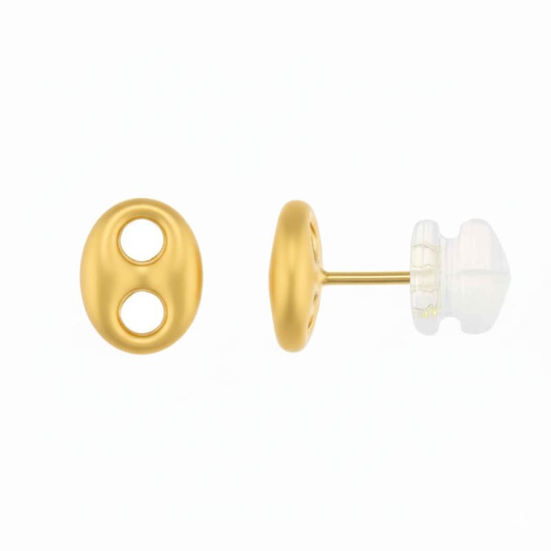 Boucles d'Oreilles Or Jaune - Grain de Café