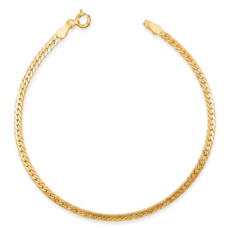 Bracelet Or Jaune Maille Anglaise - Femme