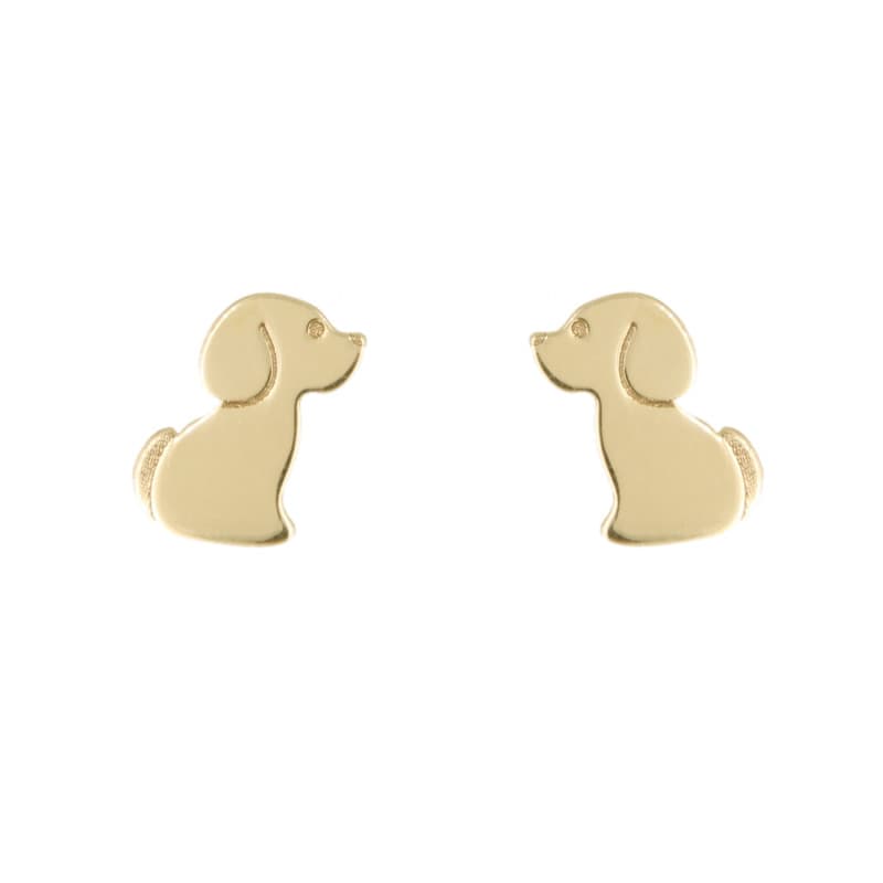 Boucles d'Oreilles Chiens - Or Jaune - Enfant