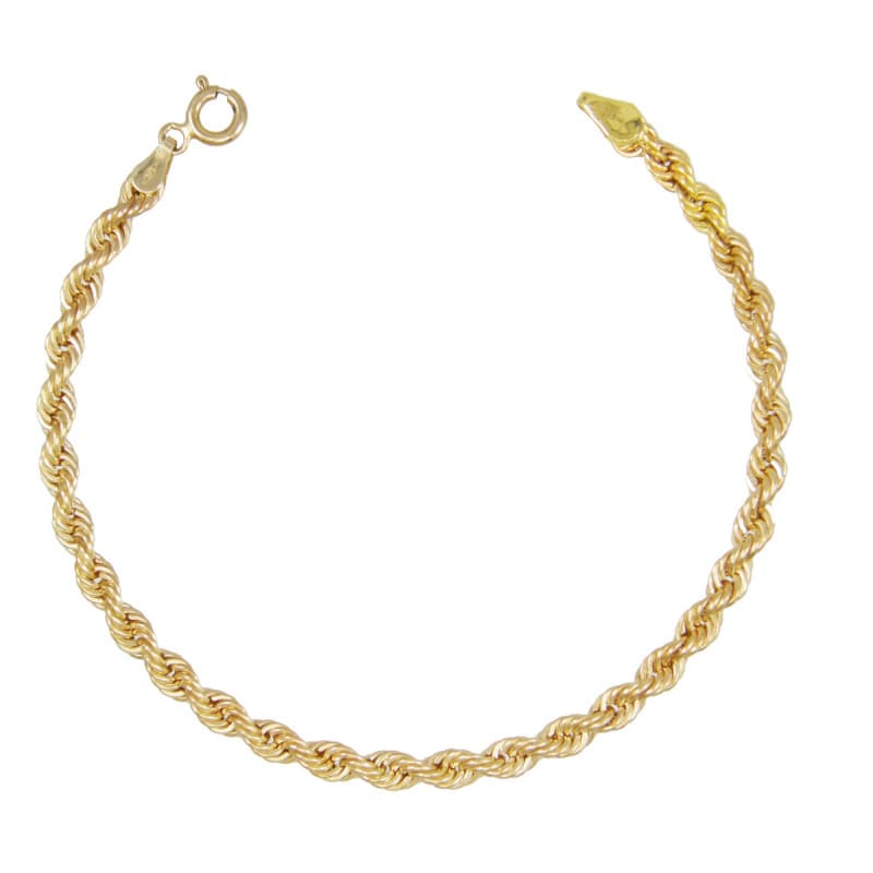 Bracelet Or Jaune Maille Corde - Femme