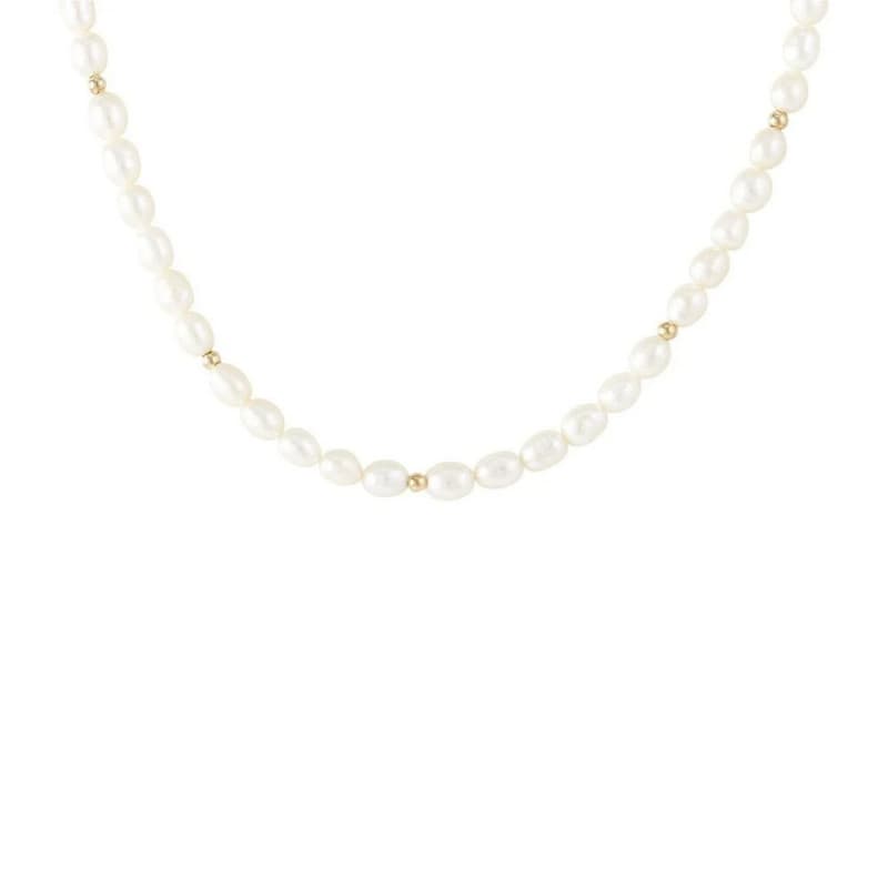 Collier Or Jaune et Perles